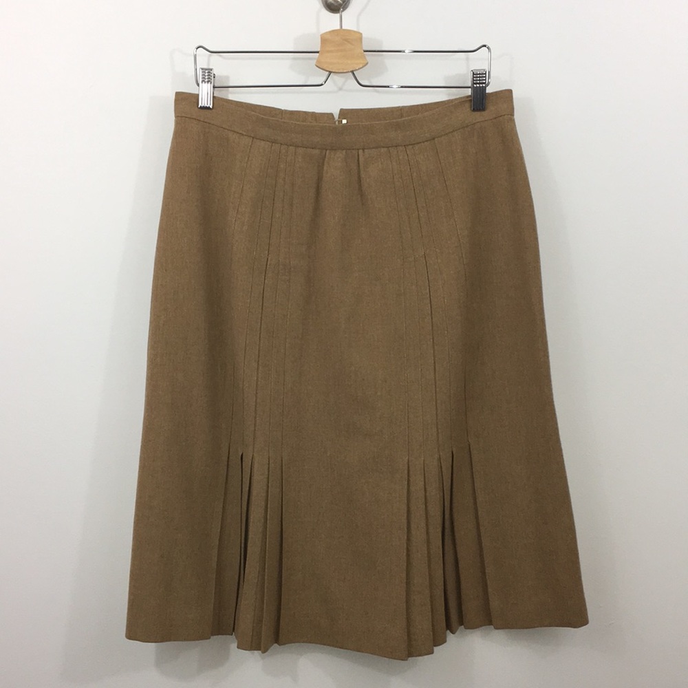 Vintage Pendleton Pleated Wool Skirt - Camel